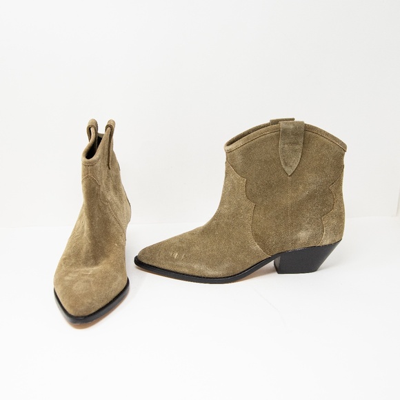 NEW Isabel Marant Dicker Genuine Suede Calfskin Leather Western Ankle Boots 10 - Picture 1 of 4